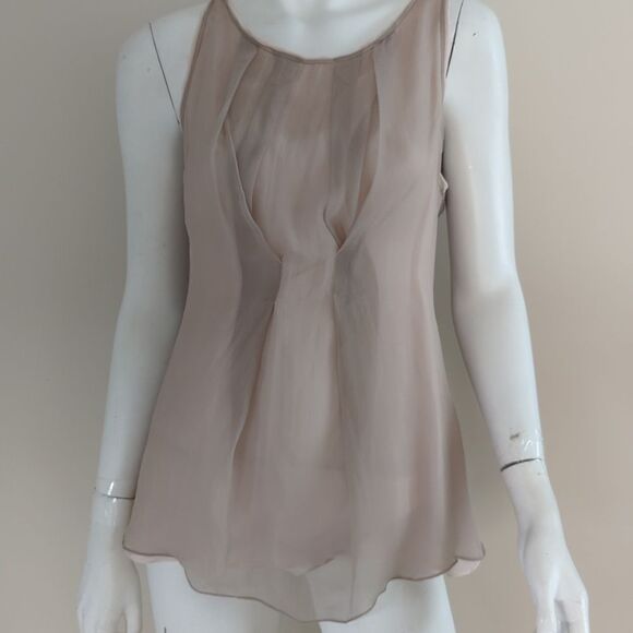 Brunello Cucinelli Cream Layered Minimalist Silk Shell - Picture 11 of 11